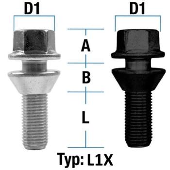 Lochkreisversatzschraube M12X1,25 Kegel 60°  Typ L1X (L1V/L1W) - L: 26 - 52 mm