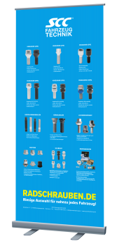 Roll-Up Display Radbefestigungen