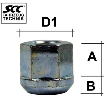 Wheel nut M18X1,5 sphere R16 type T13G - H: 25 mm 