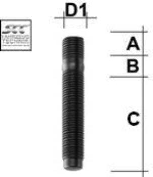 Double threaded bolts M12X1,25 type X4W - L: 100 mm
